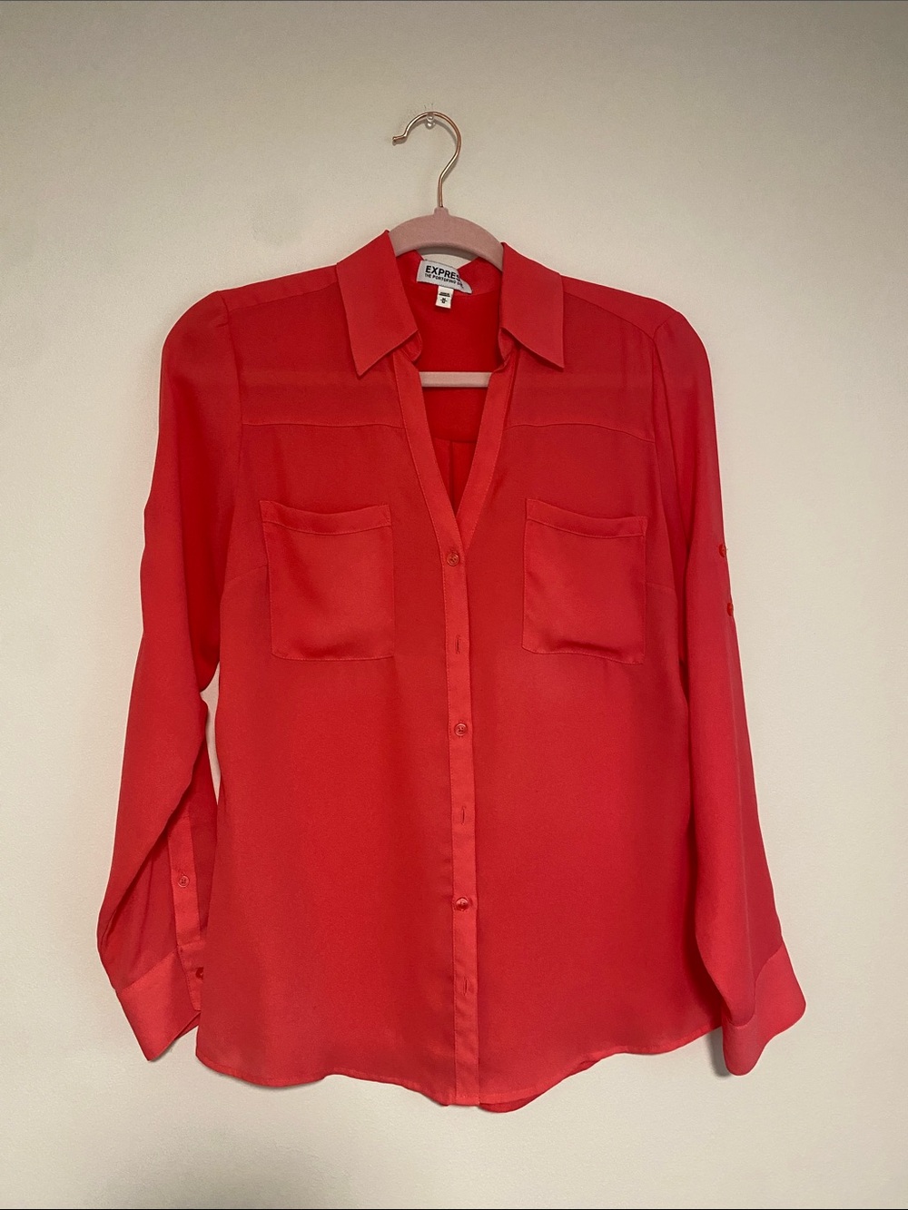 Express Women’s Pink Button-Down Blouse